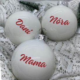 Karácsonyi gömb szett 3 darab egyedi felirattal