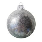 Csillámló üveg karácsonyi gömb 6 cm egyedi felirattal