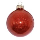 Csillámló üveg karácsonyi gömb 6 cm egyedi felirattal
