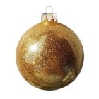 Csillámló üveg karácsonyi gömb 6 cm egyedi felirattal