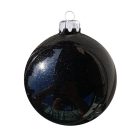 Csillámló üveg karácsonyi gömb 6 cm egyedi felirattal