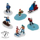 Téli sportoló figurák 6 db-os szett